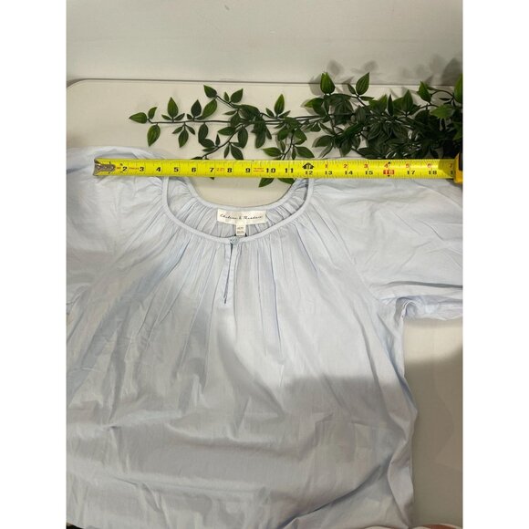 Chelsea & Theodore Light Blue Puff Sleeve Top XS 100% Cotton Made In India - Picture 11 of 12